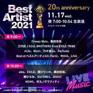ベストヒットアーティスト2021タイムテーブル